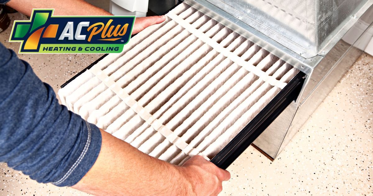 Changing furnace filter for heating maintenance services
